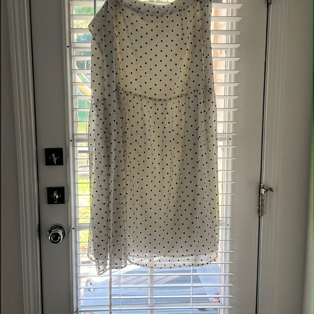 Black and white polkadot wrap skirt